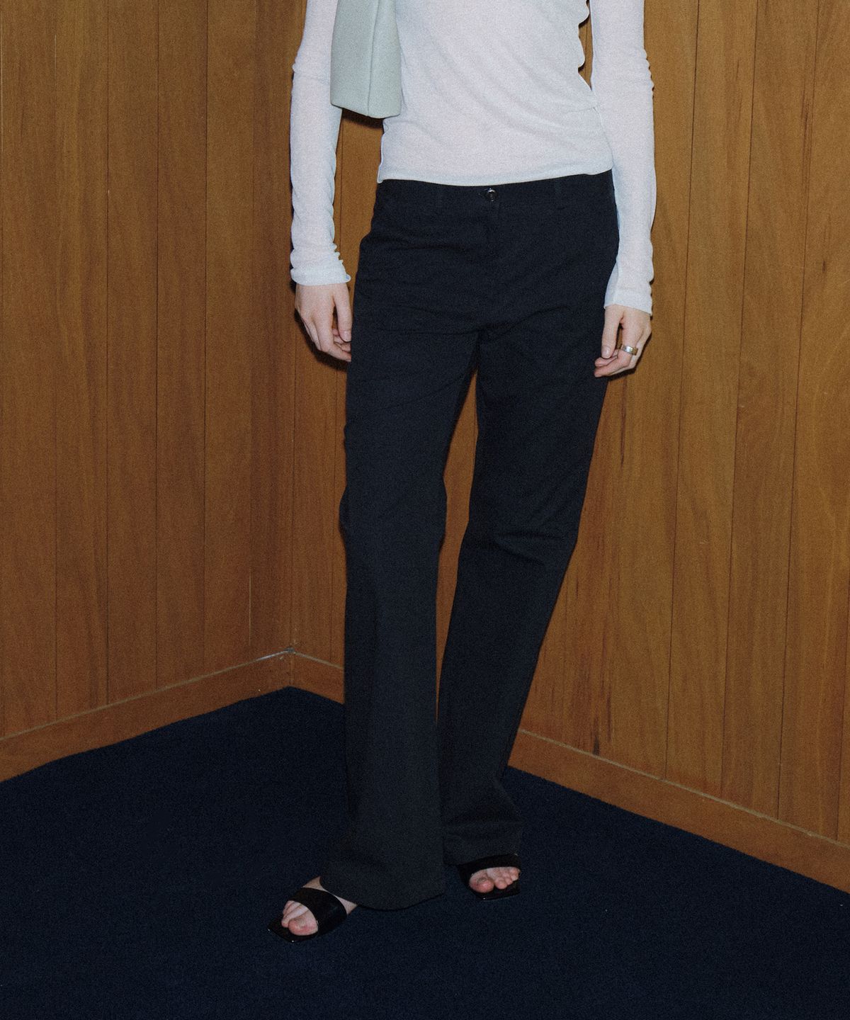 108파운드(108POUND) City Low Cotton Slacks_Dark Navy