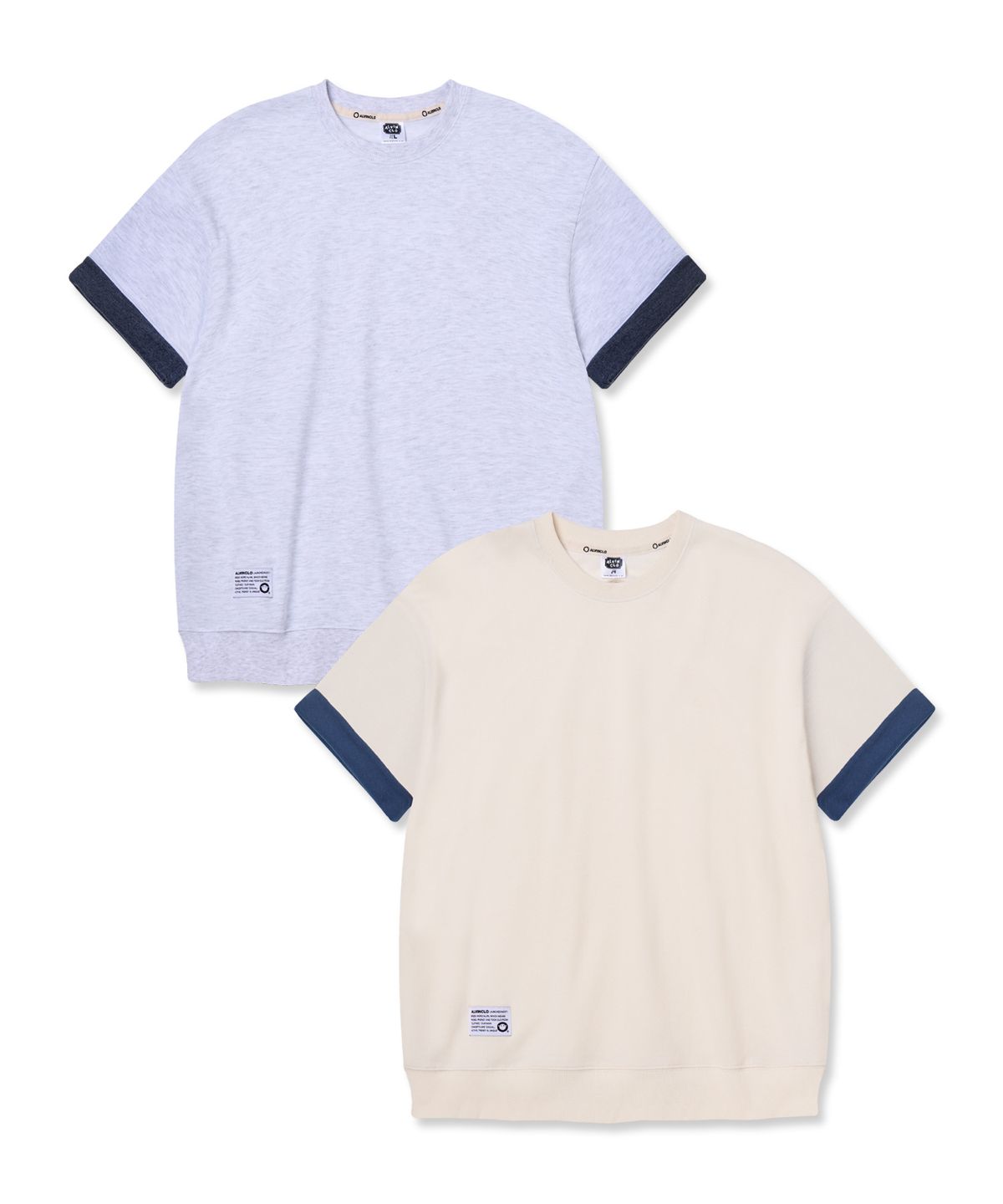 앨빈클로(ALVINCLO) [2PACK]소매 롤업 스탠다드핏 반팔티 2종 패키지