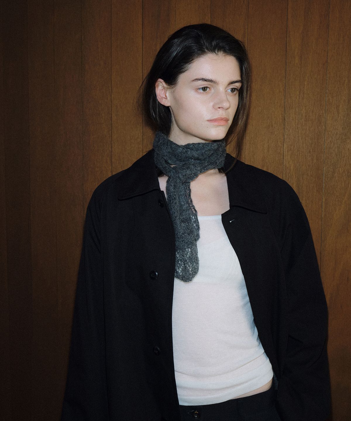 108파운드(108POUND) Mini Mohair Wrap_Charcoal