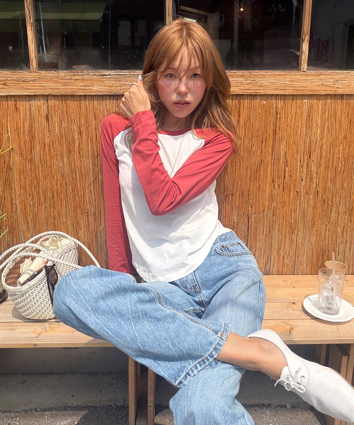 108파운드(108POUND) Dusty Raglan Tee_Ivory