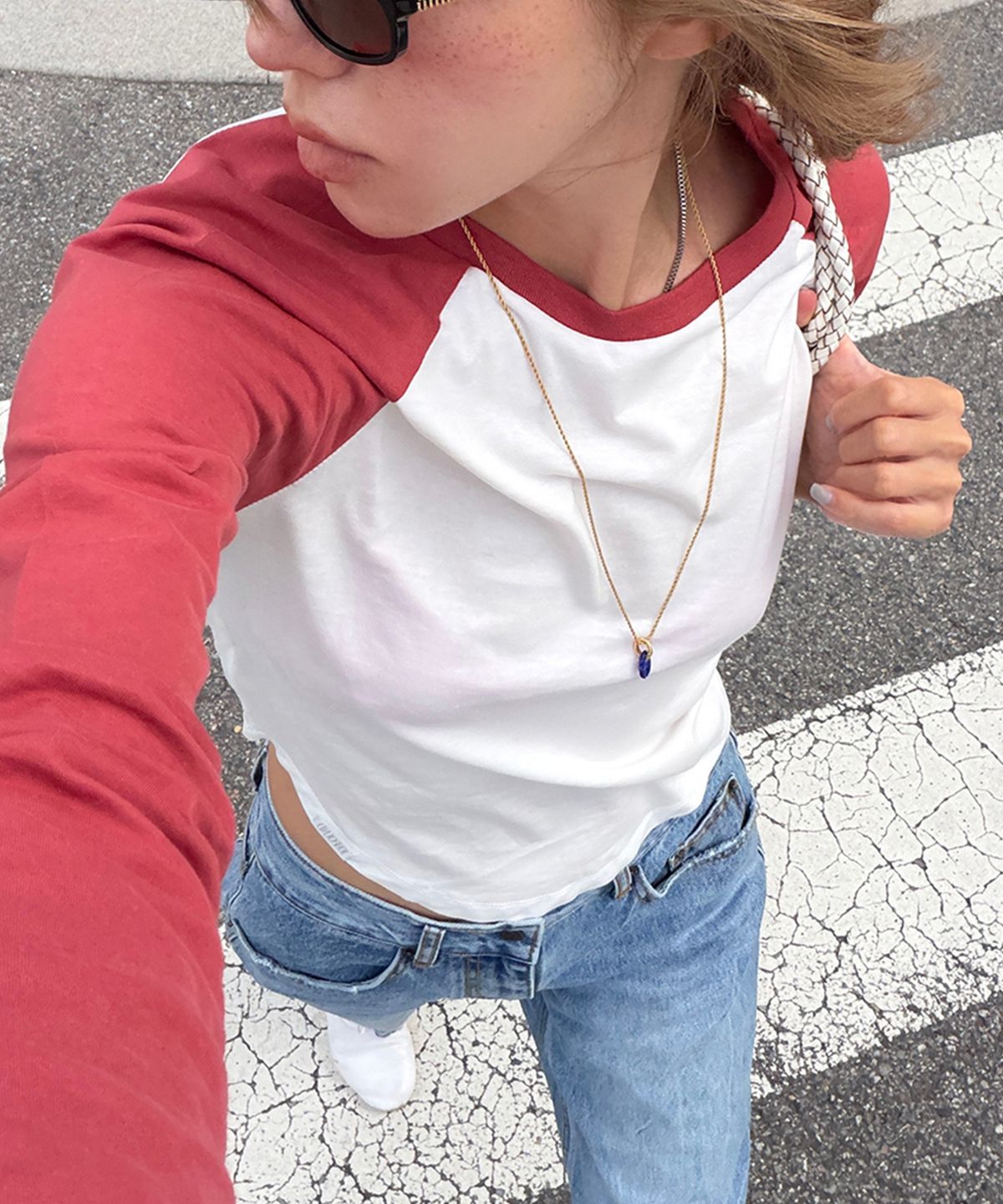 108파운드(108POUND) Dusty Raglan Tee_Ivory