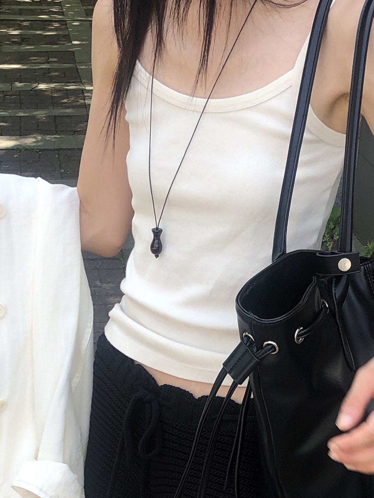 데누(DENU) Brown Agate Calabash necklace [Brown]