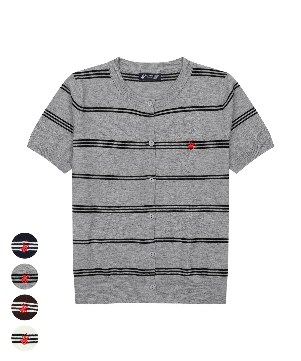 비버리힐스 폴로클럽(BHPOLOCLUB) 여성 썸머 데일리 스트라이프 가디건 4Color TK108