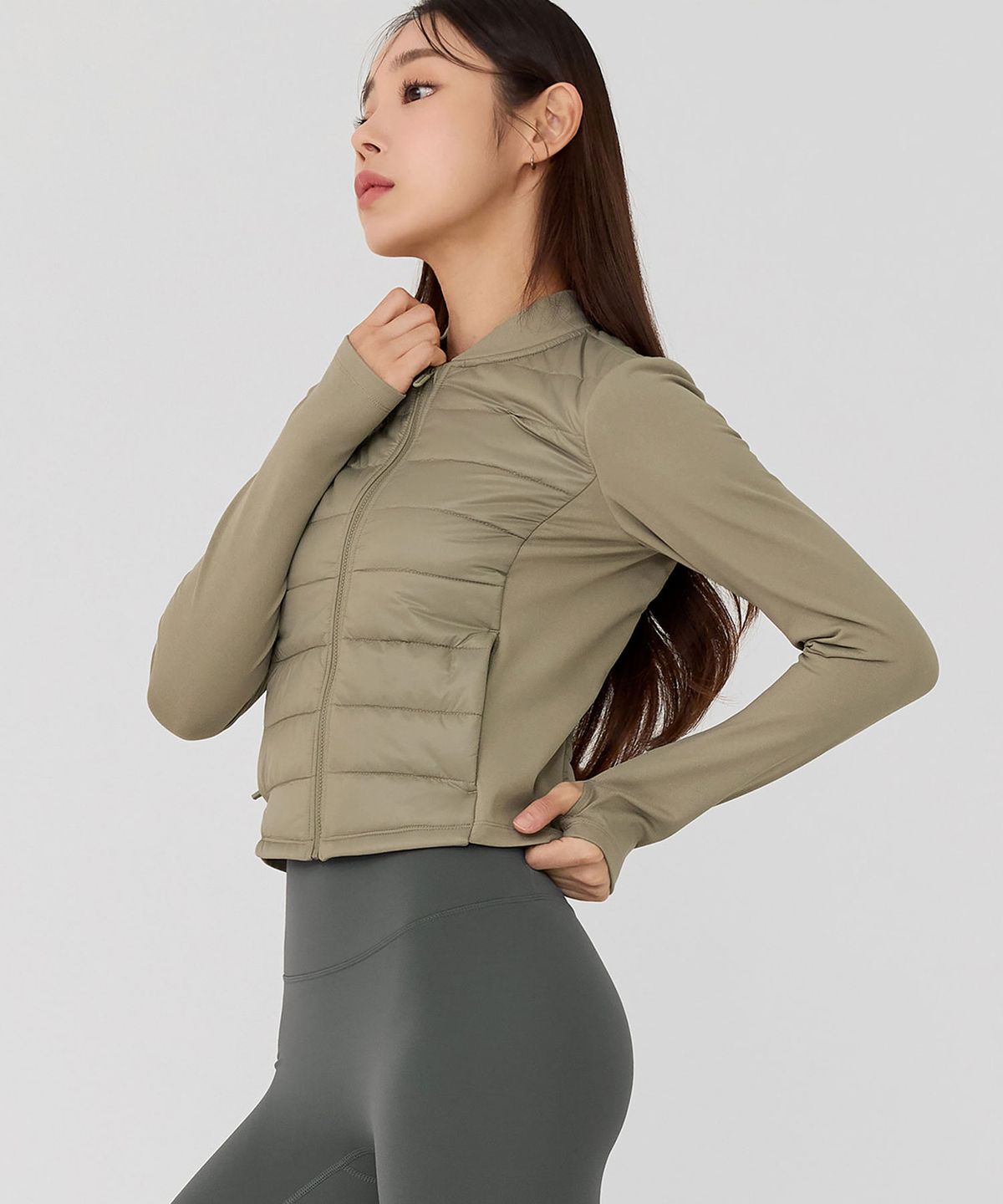 젝시믹스(XEXYMIX) 핑거홀 경량 패딩 저지 자켓 XWFGJ03H4