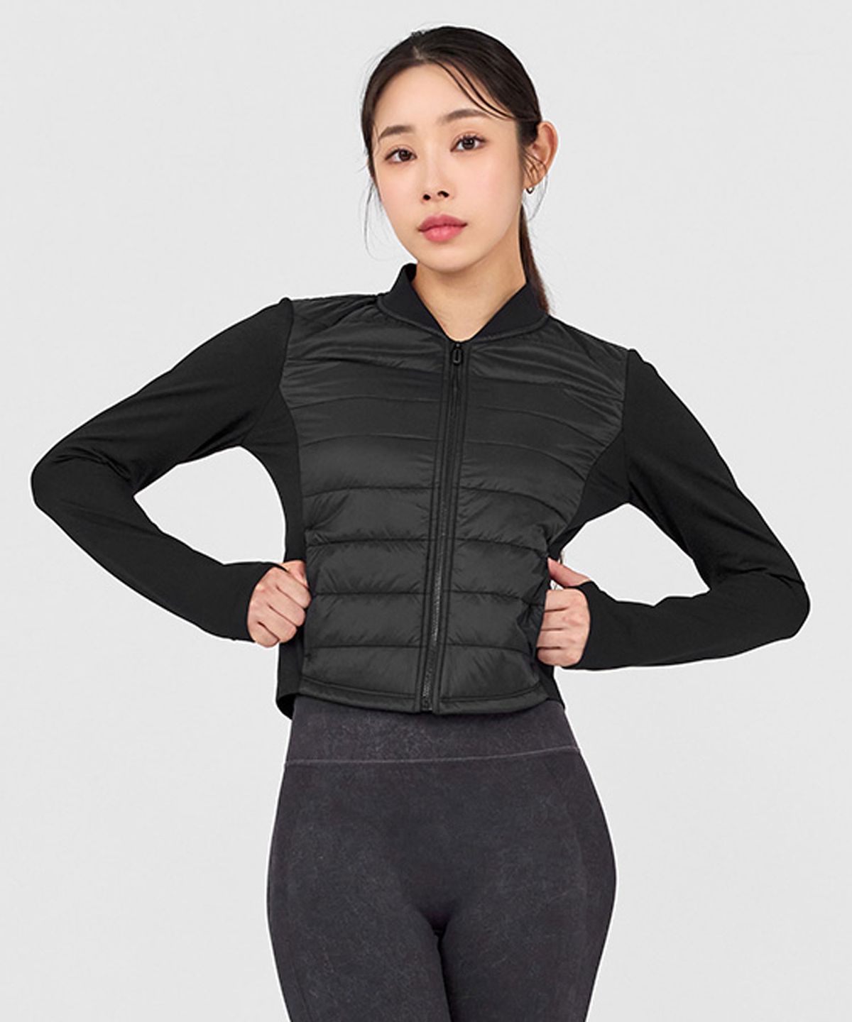 젝시믹스(XEXYMIX) 핑거홀 경량 패딩 저지 자켓 XWFGJ03H4