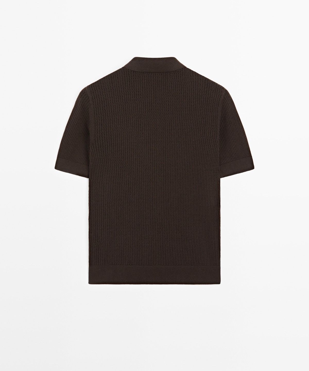 마시모두띠(MASSIMO DUTTI) 오픈워크 코튼 블렌드 폴로셔츠