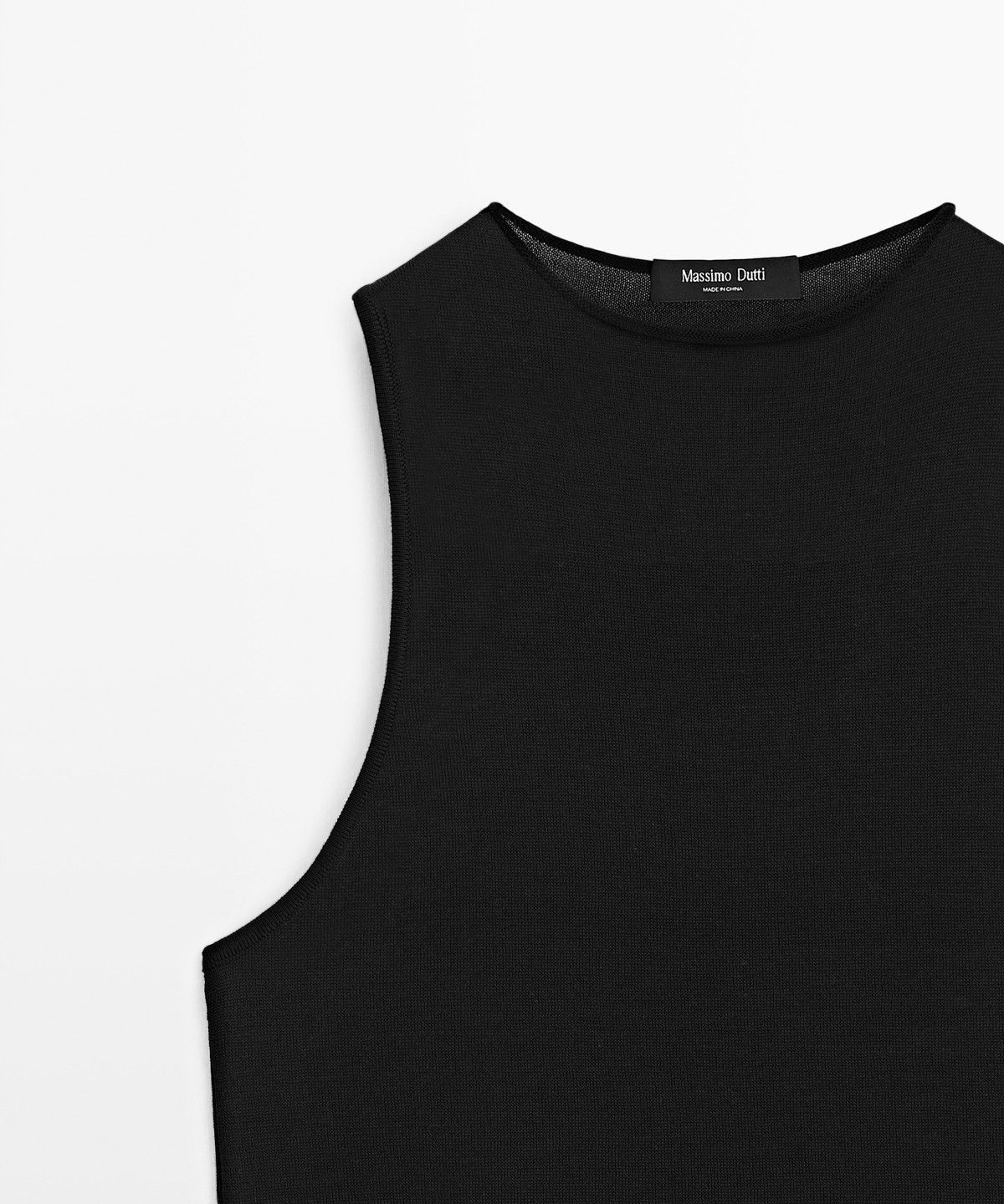 마시모두띠(MASSIMO DUTTI) 레이스 디테일 홀터넥 탑