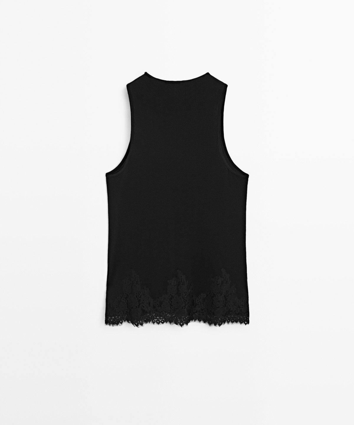 마시모두띠(MASSIMO DUTTI) 레이스 디테일 홀터넥 탑