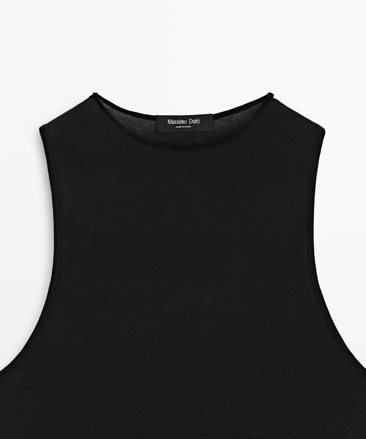 마시모두띠(MASSIMO DUTTI) 레이스 디테일 홀터넥 탑