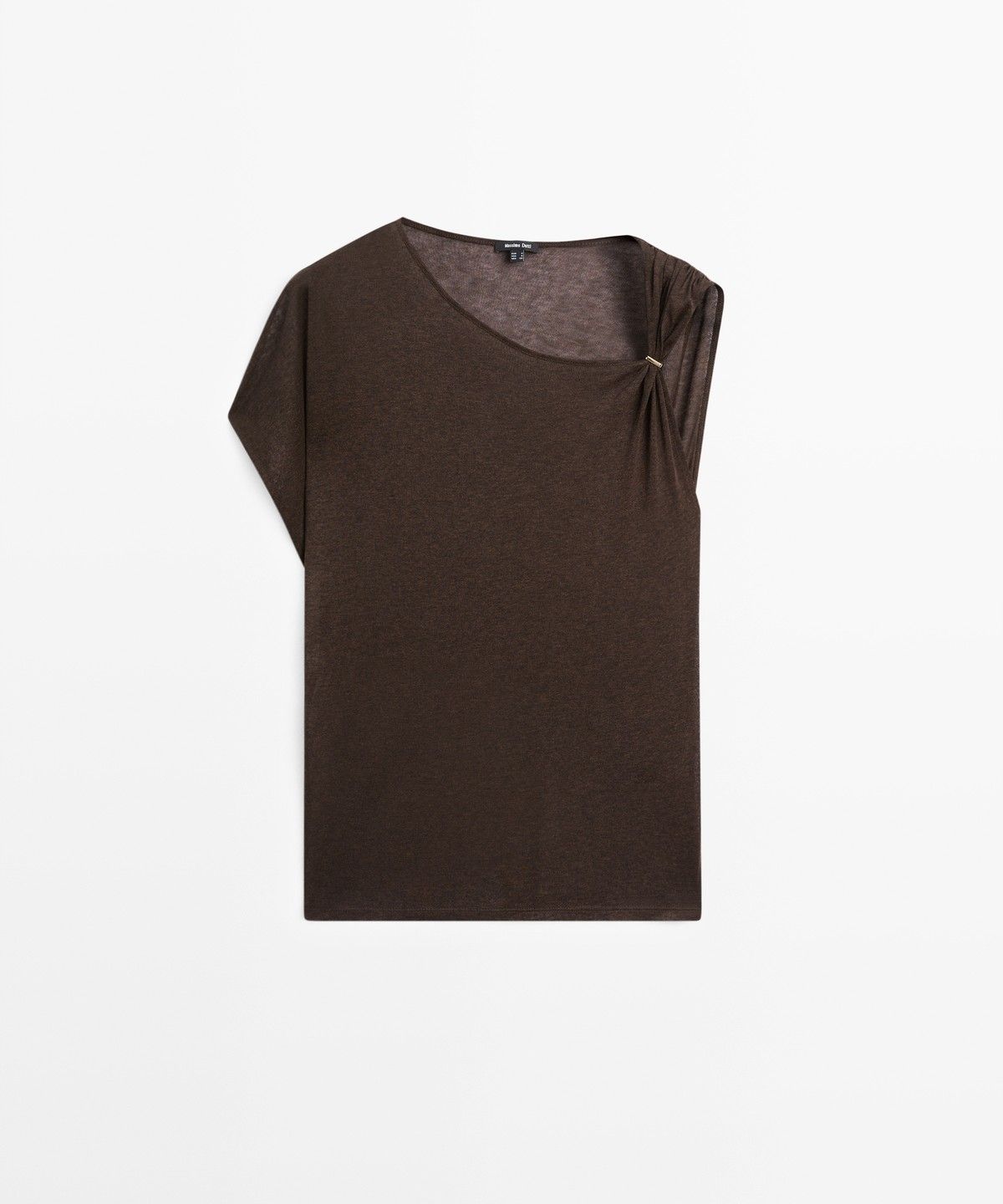 마시모두띠(MASSIMO DUTTI) 드롭 숄더 비대칭 플루이드 탑