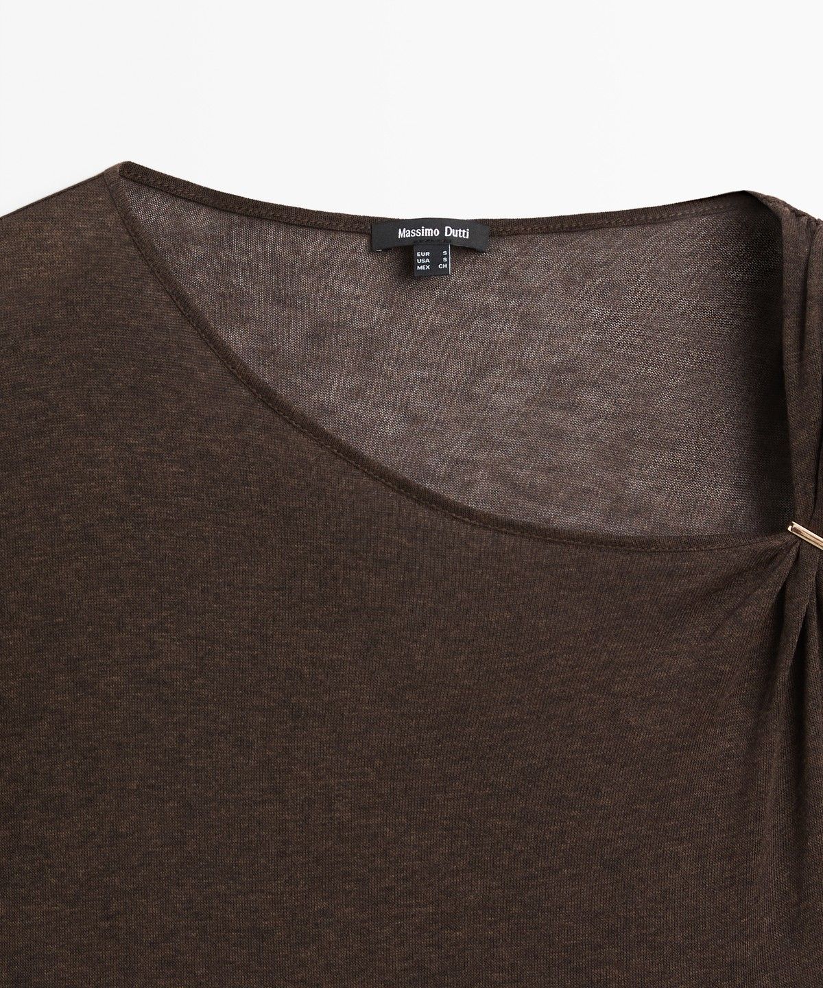마시모두띠(MASSIMO DUTTI) 드롭 숄더 비대칭 플루이드 탑