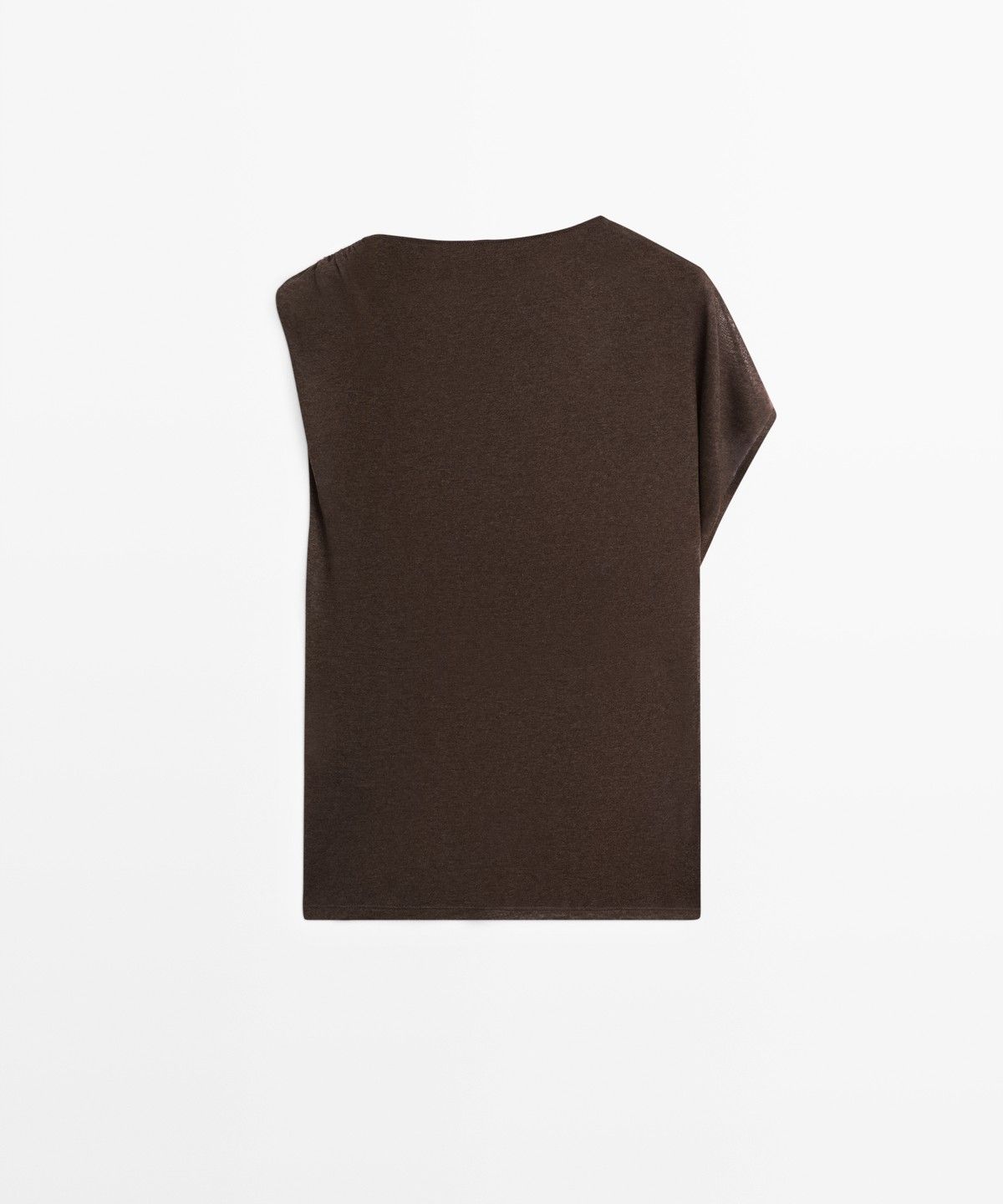 마시모두띠(MASSIMO DUTTI) 드롭 숄더 비대칭 플루이드 탑