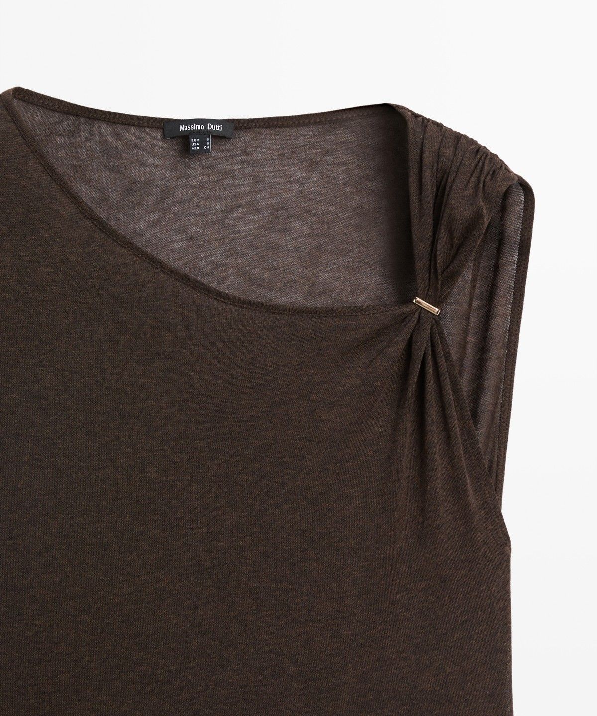 마시모두띠(MASSIMO DUTTI) 드롭 숄더 비대칭 플루이드 탑