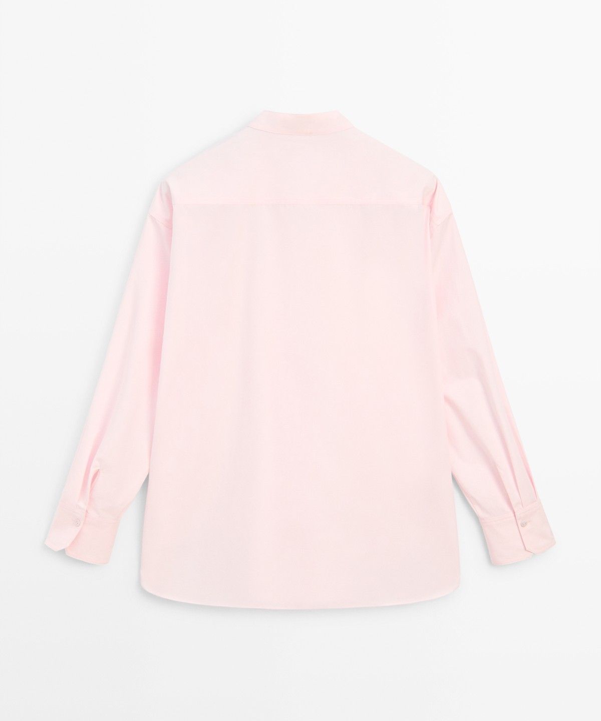 마시모두띠(MASSIMO DUTTI) 코튼 혼방 스탠드 칼라 플루이드 셔츠