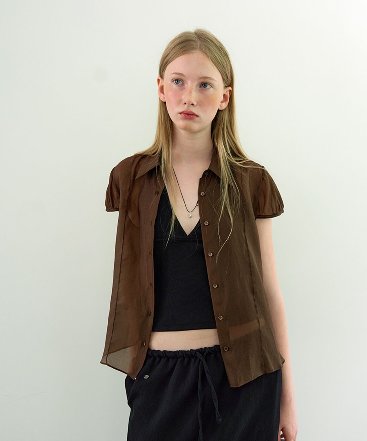 위메농(OUI MAIS NON) Camille viscose sheer-shirt