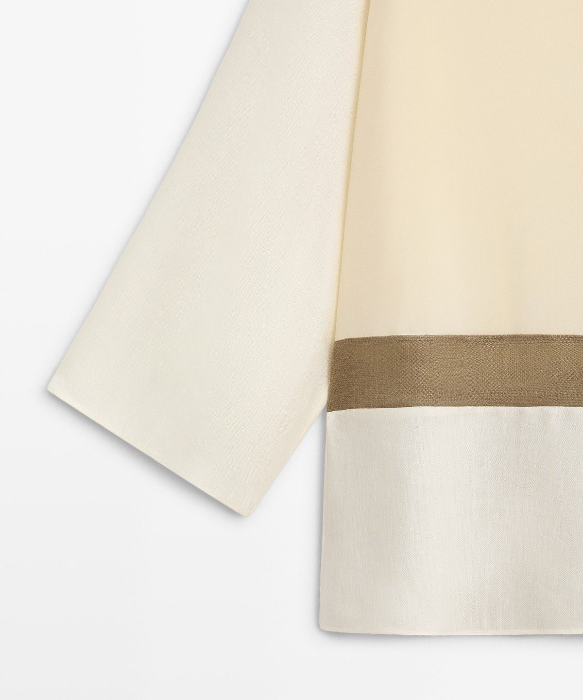 마시모두띠(MASSIMO DUTTI) 스탠드 칼라 패치워크 플루이드 셔츠