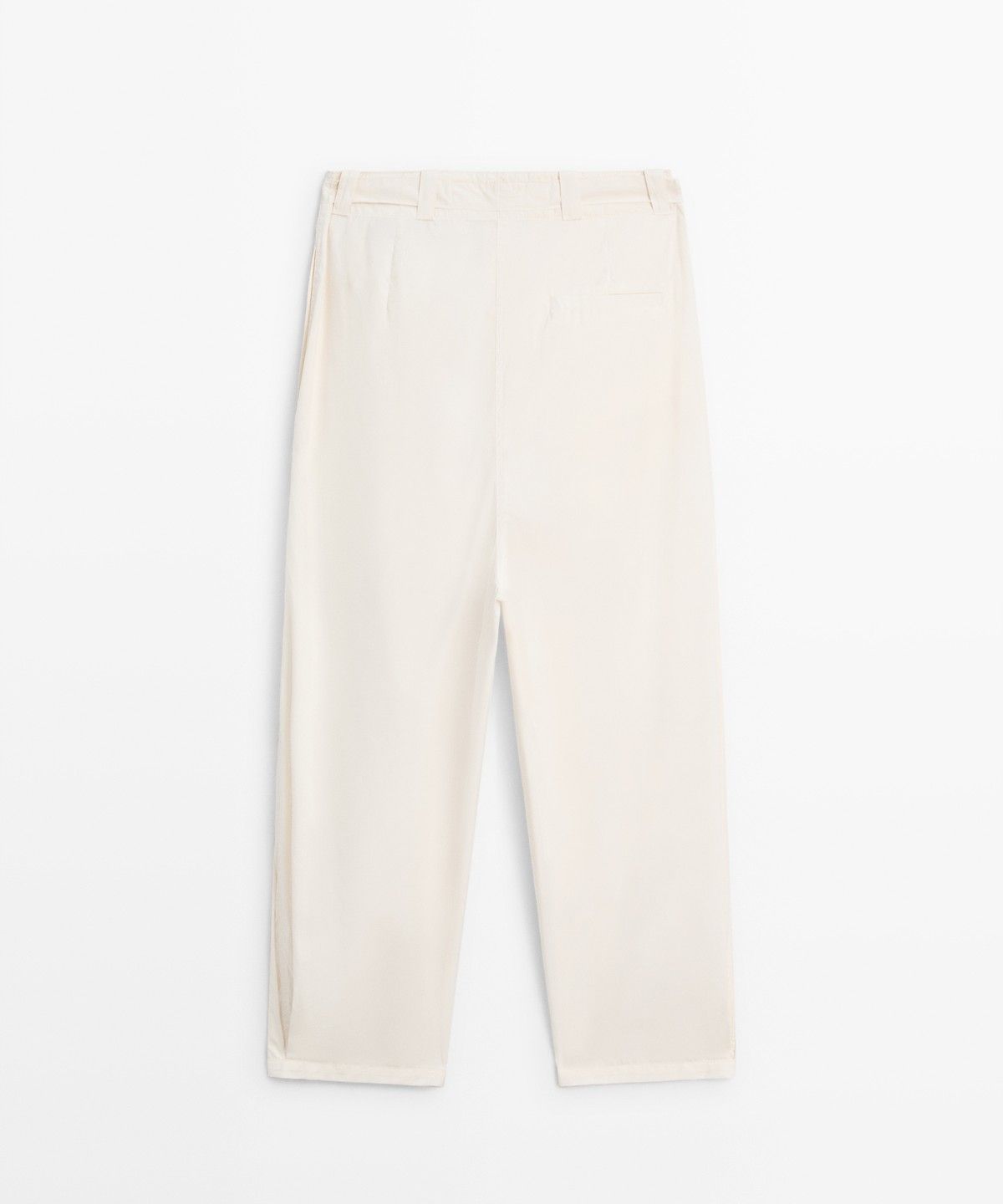 마시모두띠(MASSIMO DUTTI) 코튼 블렌드 타이 디테일 팬츠