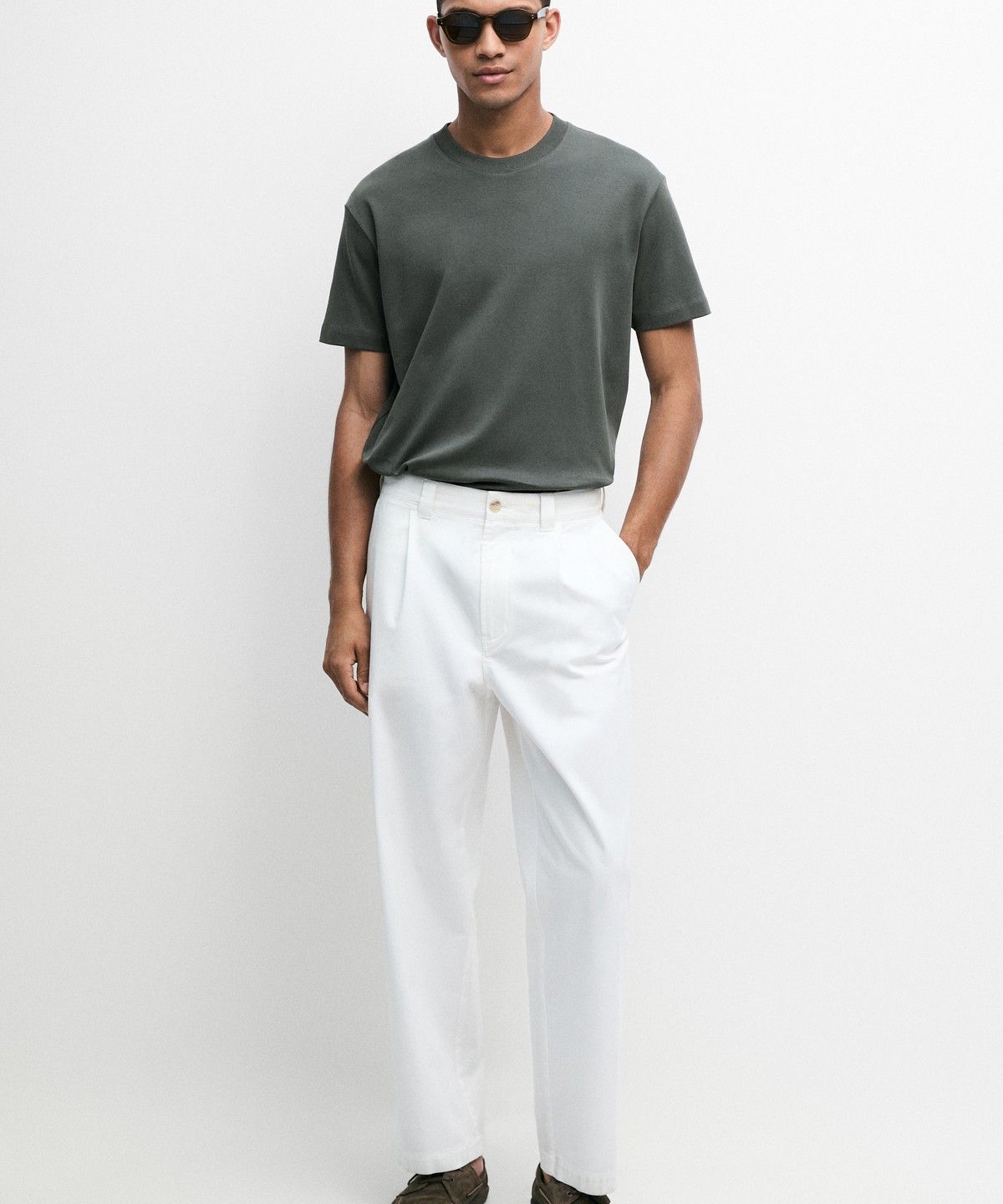 마시모두띠(MASSIMO DUTTI) 100% 코튼 반팔 티셔츠