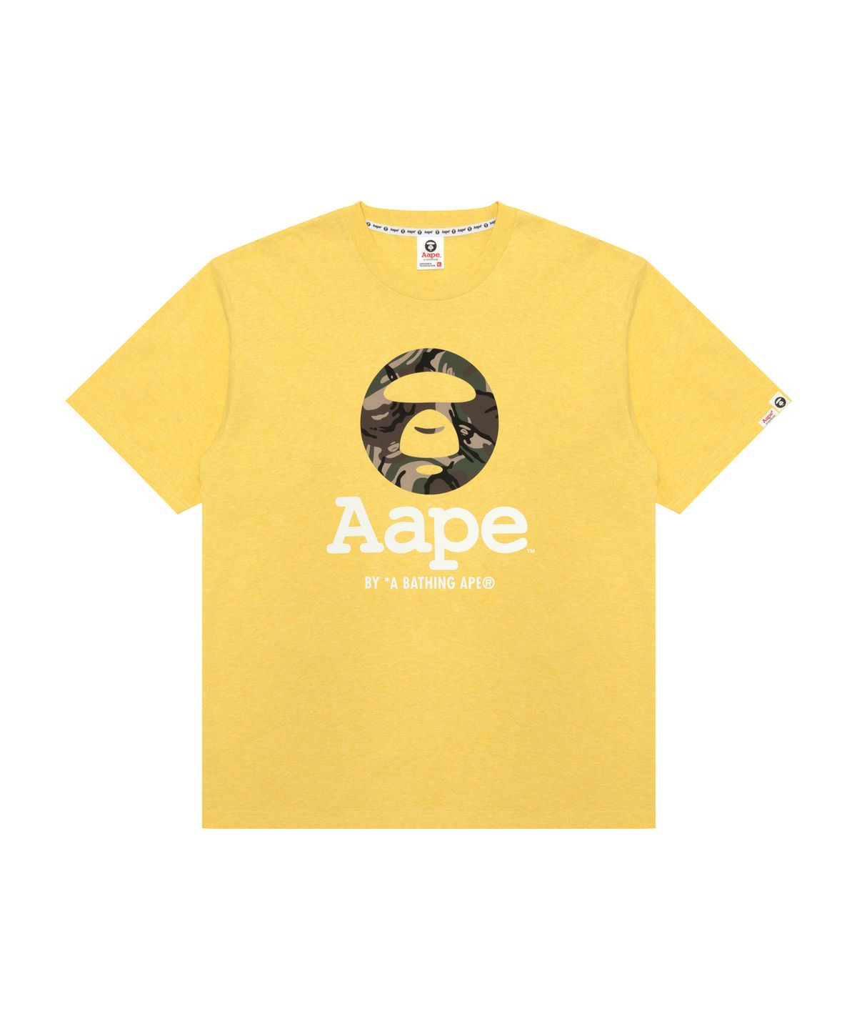 에이프(AAPE) AAPEUNVS 문페이스 로고 티셔츠 옐로우 / AAPTEM1640XAQYE2