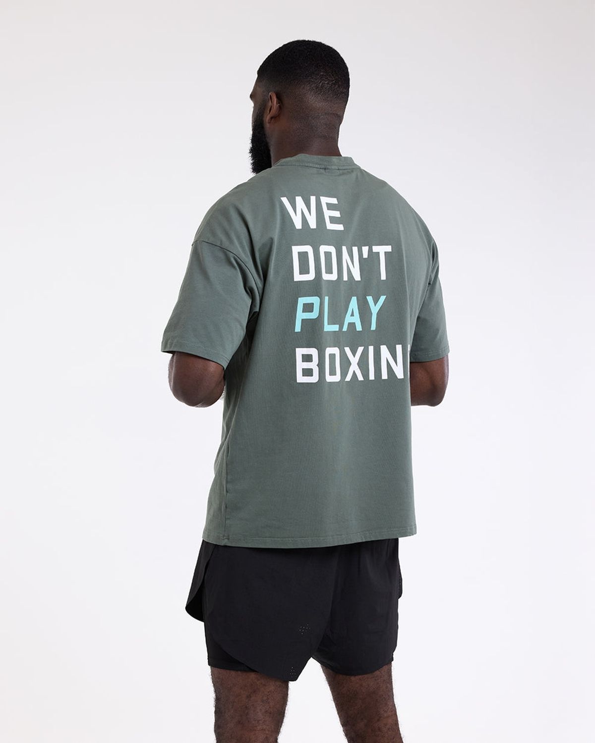 복스로(BOXRAW) We Dont Play Boxing 오버사이즈 티셔츠 - 남성 M BXRW-U-WDPBT [그린]
