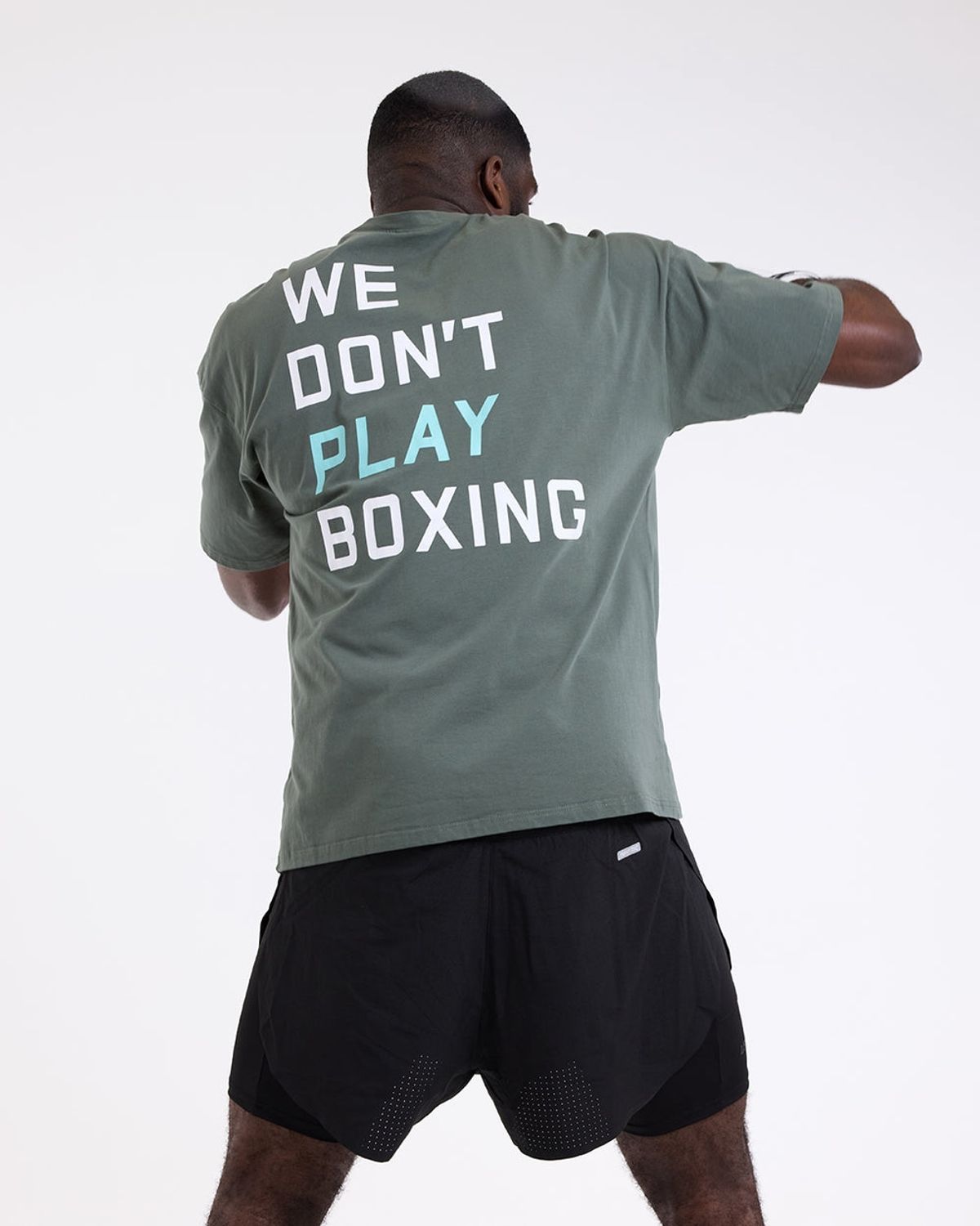 복스로(BOXRAW) We Dont Play Boxing 오버사이즈 티셔츠 - 남성 M BXRW-U-WDPBT [그린]