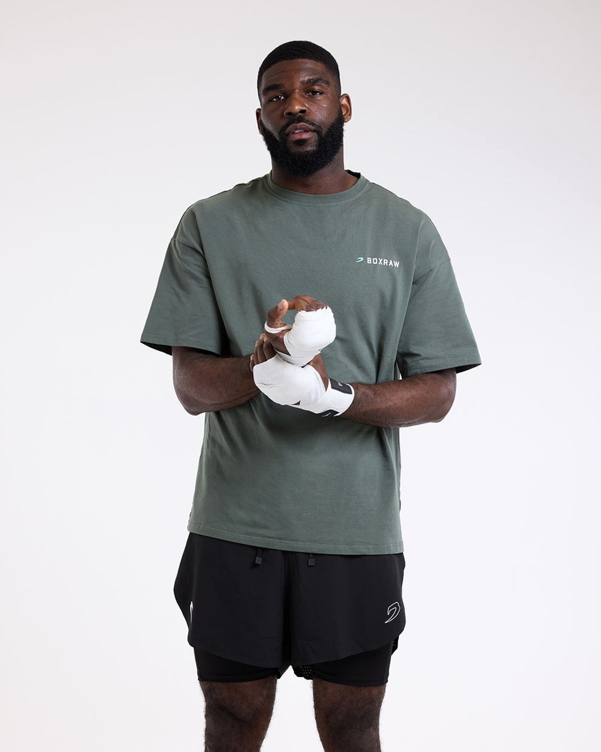 복스로(BOXRAW) We Dont Play Boxing 오버사이즈 티셔츠 - 남성 M BXRW-U-WDPBT [그린]