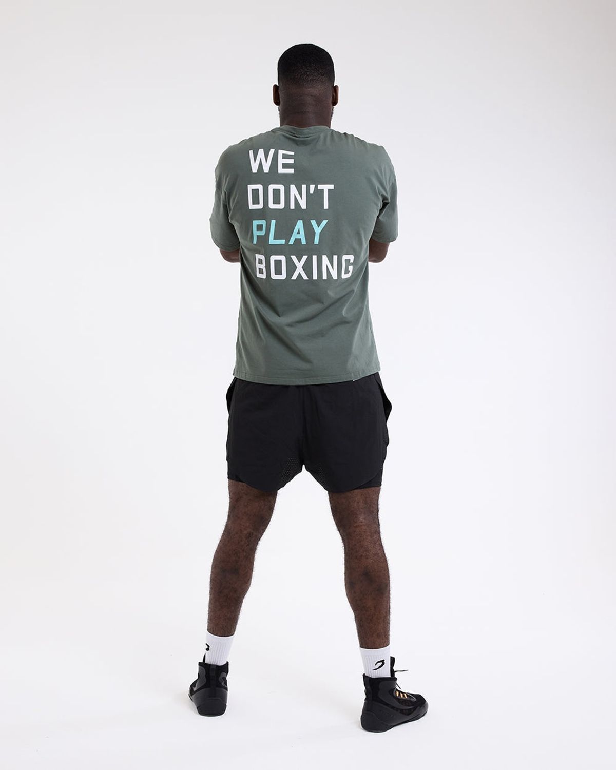 복스로(BOXRAW) We Dont Play Boxing 오버사이즈 티셔츠 - 남성 M BXRW-U-WDPBT [그린]