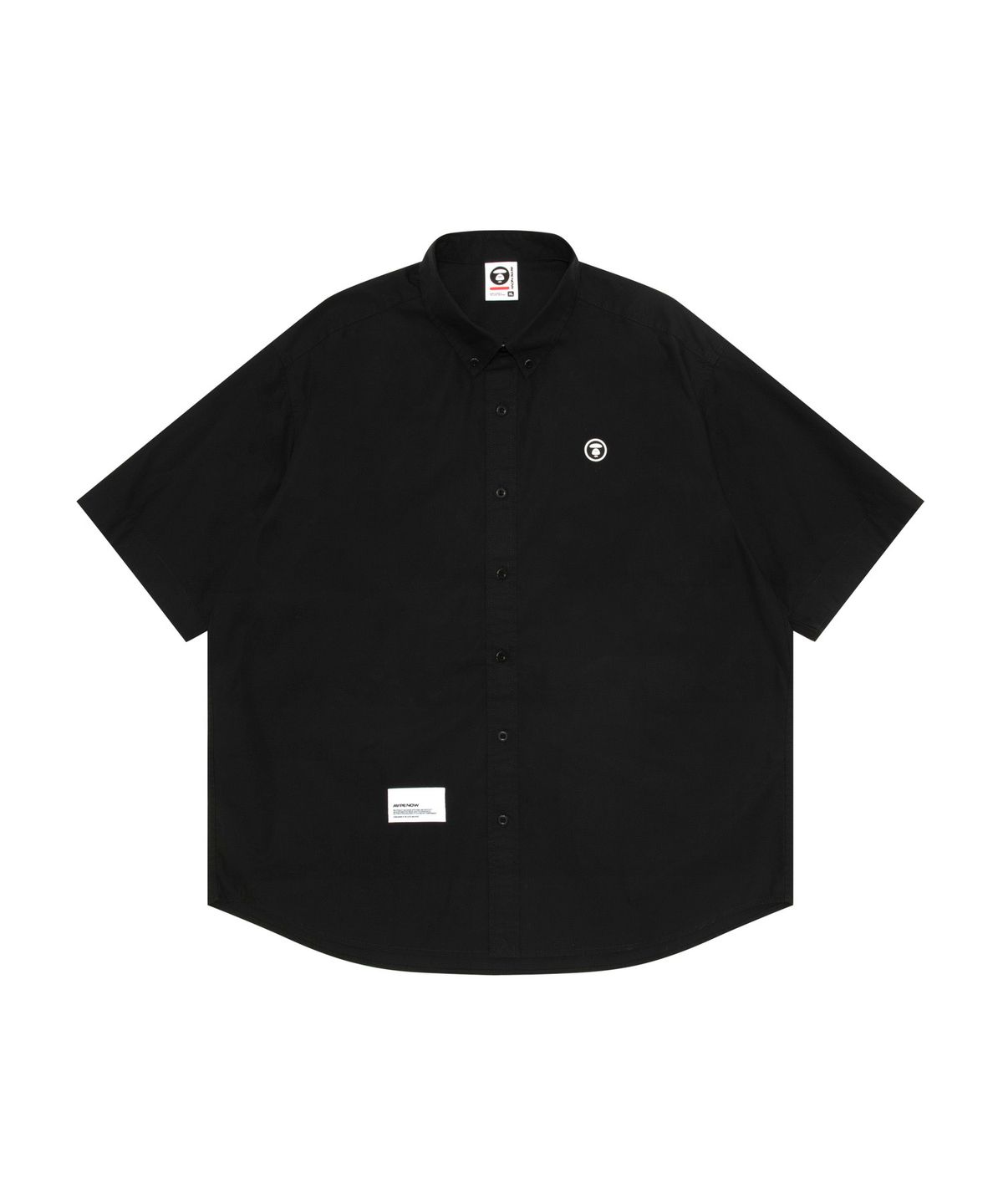 에이프(AAPE) AAPE NOW 문페이스 숏 슬리브 셔츠 블랙 / AAPSRM8561XXQBKX