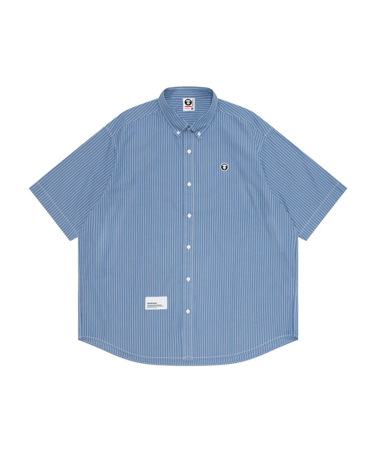 에이프(AAPE) AAPE NOW 문페이스 숏 슬리브 셔츠 블루 / AAPSRM8561XAQBLA