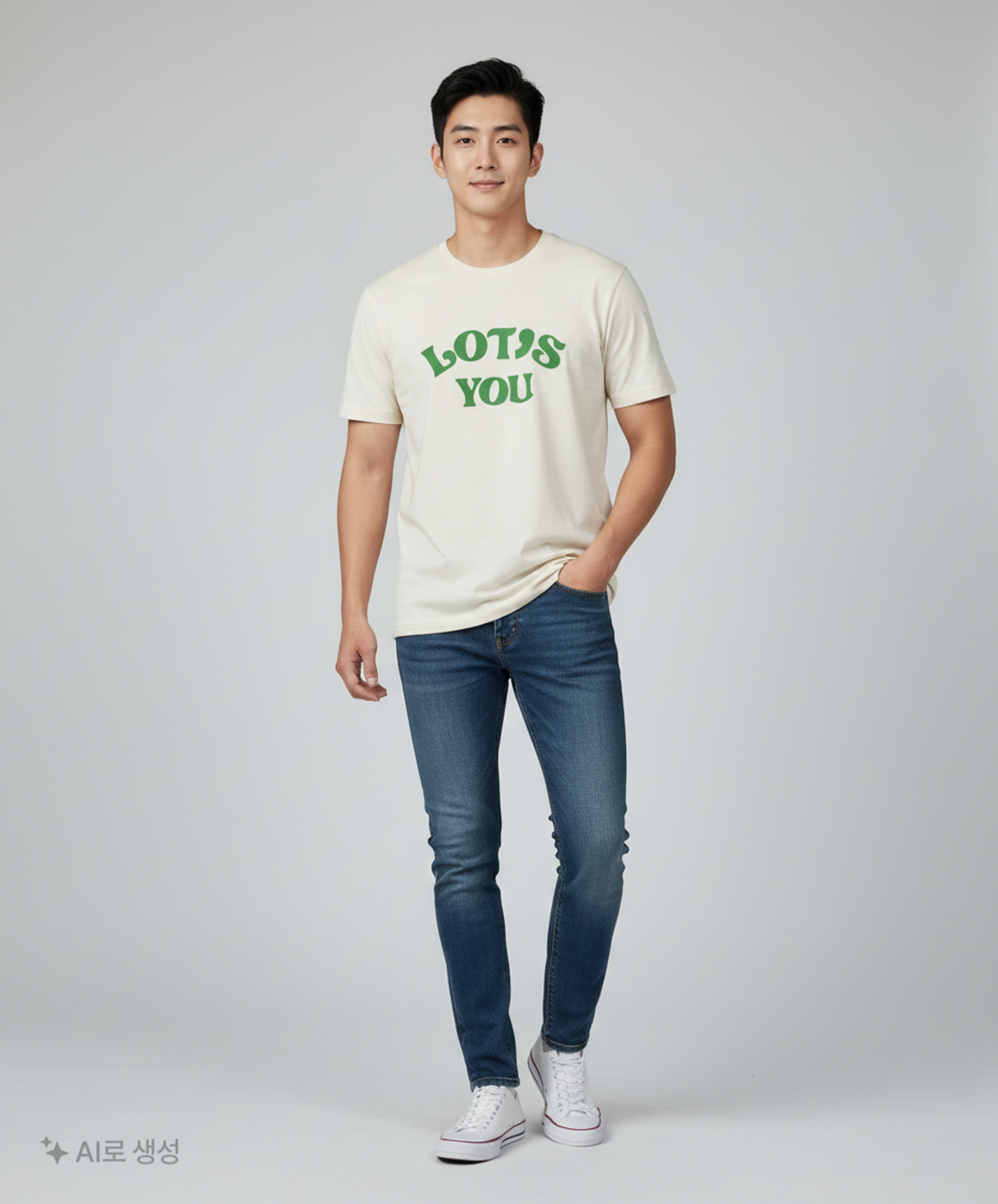 라츠(LOTS) 라츠유 그래픽 티셔츠 트루 화이트 L