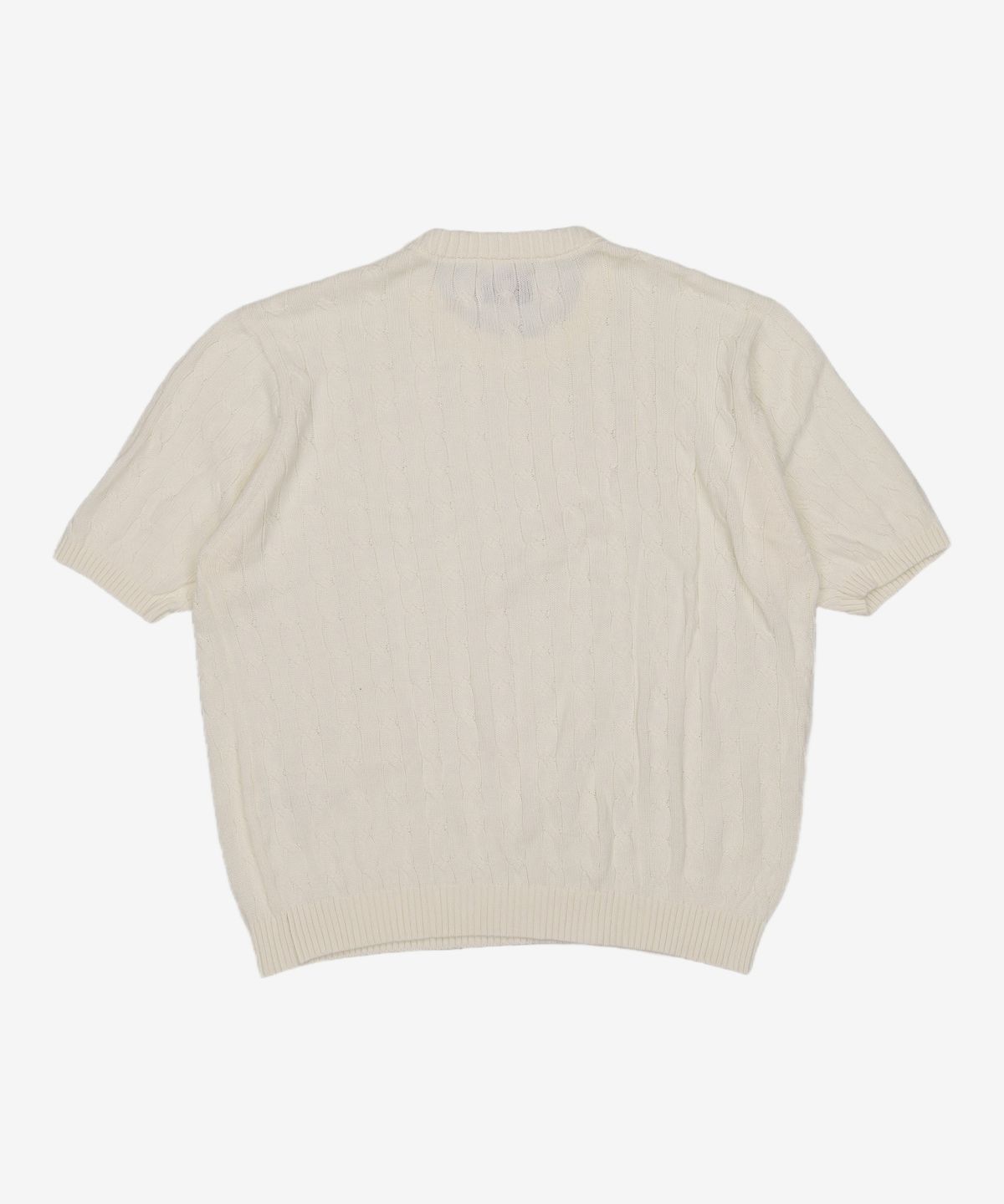 토피(TOFFEE) 클래식 케이블 라운드넥 하프 니트 (KHAKI BEIGE) XL