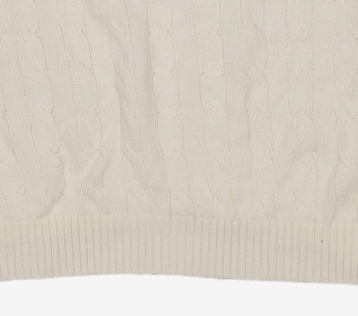 토피(TOFFEE) 클래식 케이블 라운드넥 하프 니트 (KHAKI BEIGE) XL