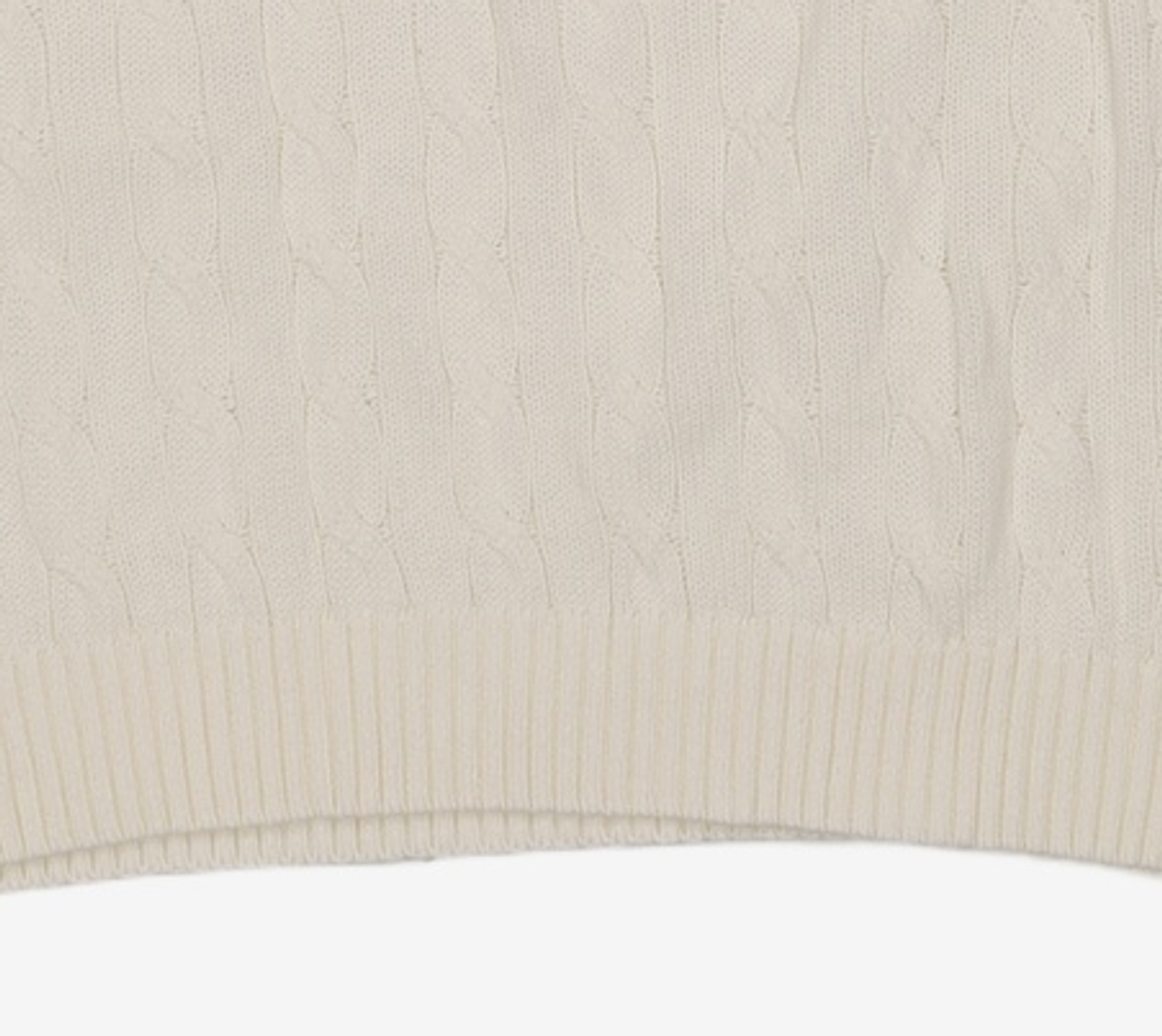 토피(TOFFEE) 클래식 케이블 라운드넥 하프 니트 (KHAKI BEIGE) XL