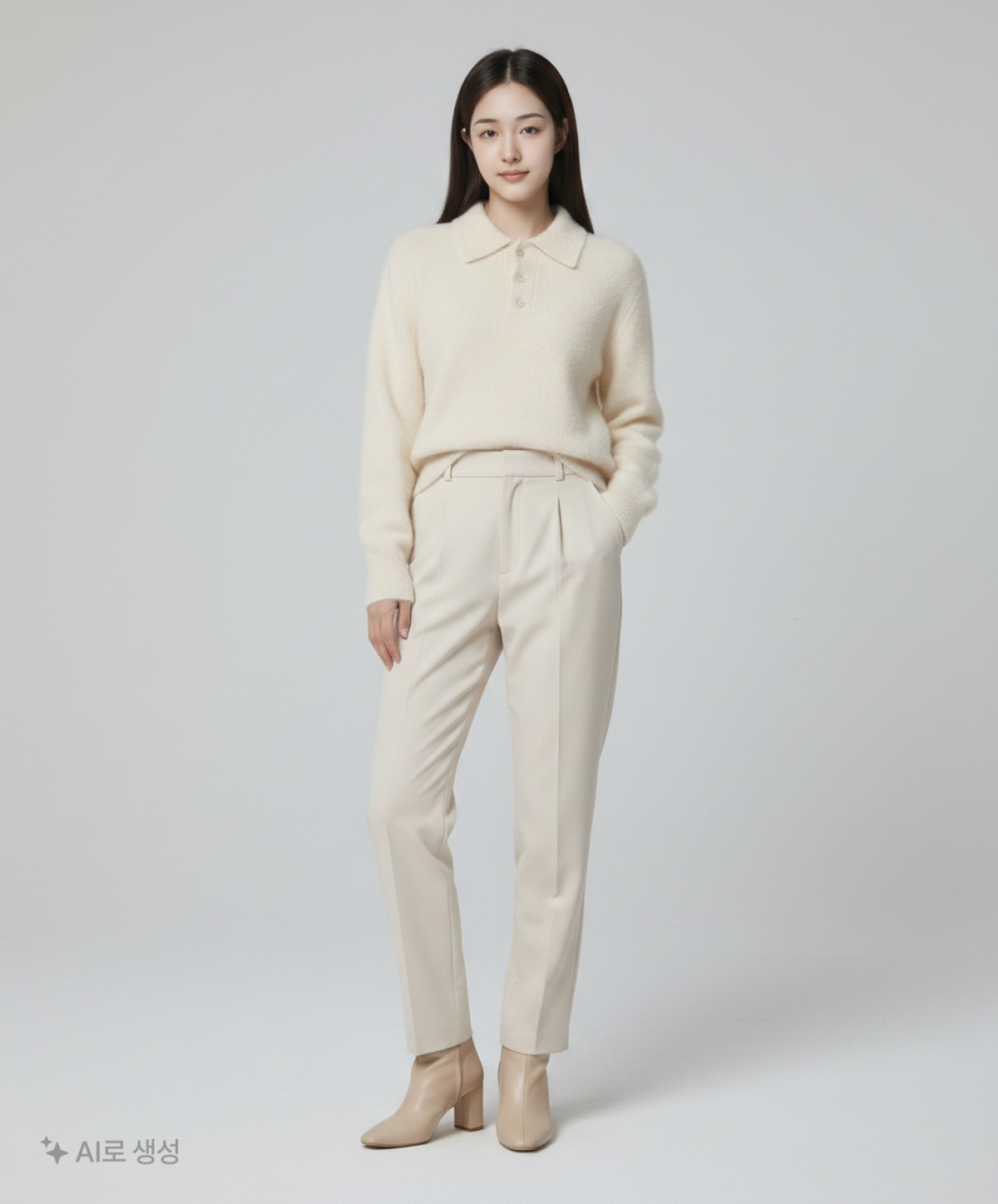 키뮤어(KIIMUIR) (4 COLOR) 소프트 헤어리 카라 니트 L
