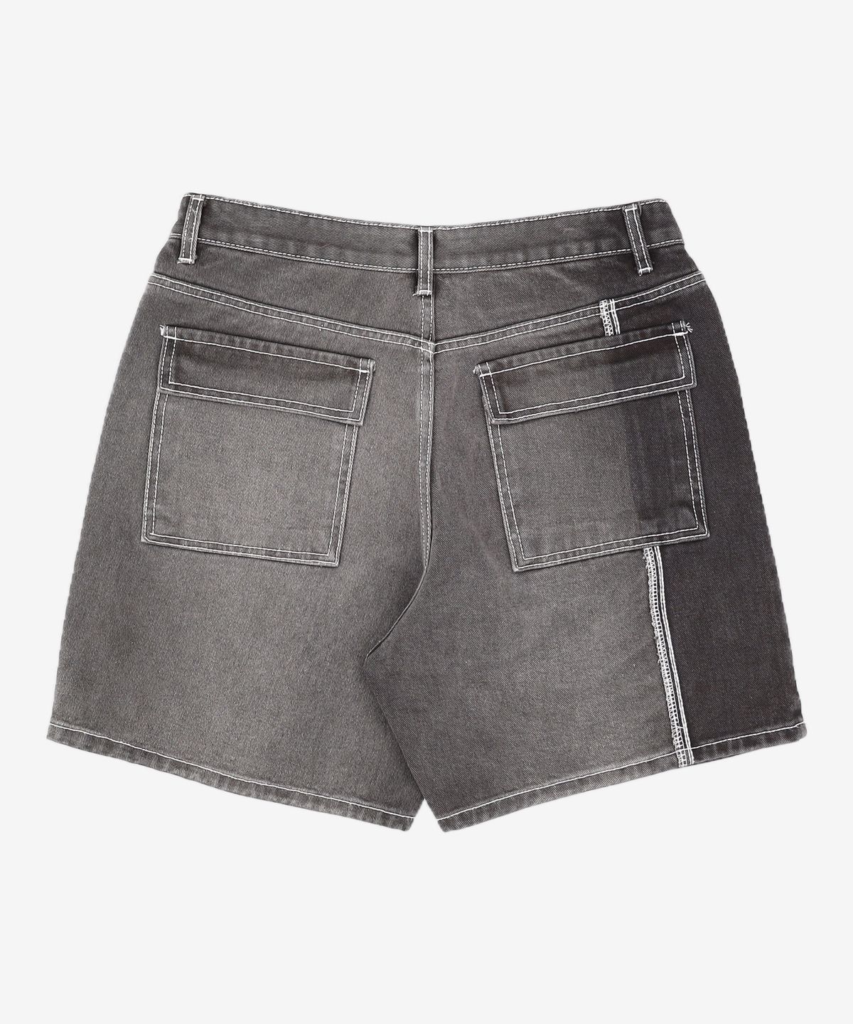 노매뉴얼(NOMANUAL) PANELD DENIM SHORTS - CHARCOAL L