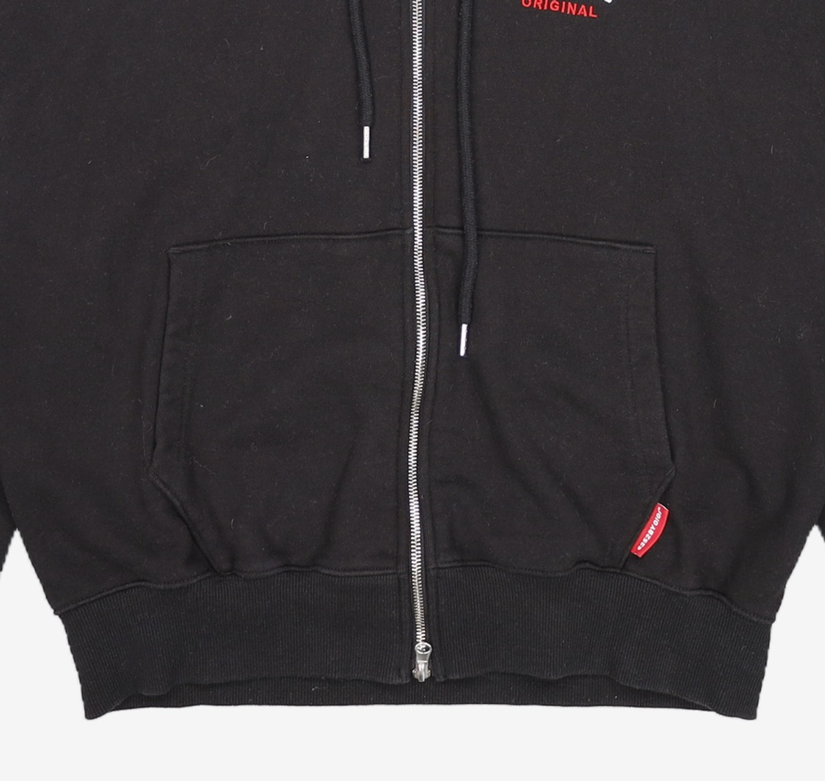 오아이오아이 컬렉션(OIOI COLLECTION) BASIC LOGO HOOD ZIPUP [BLACK] M