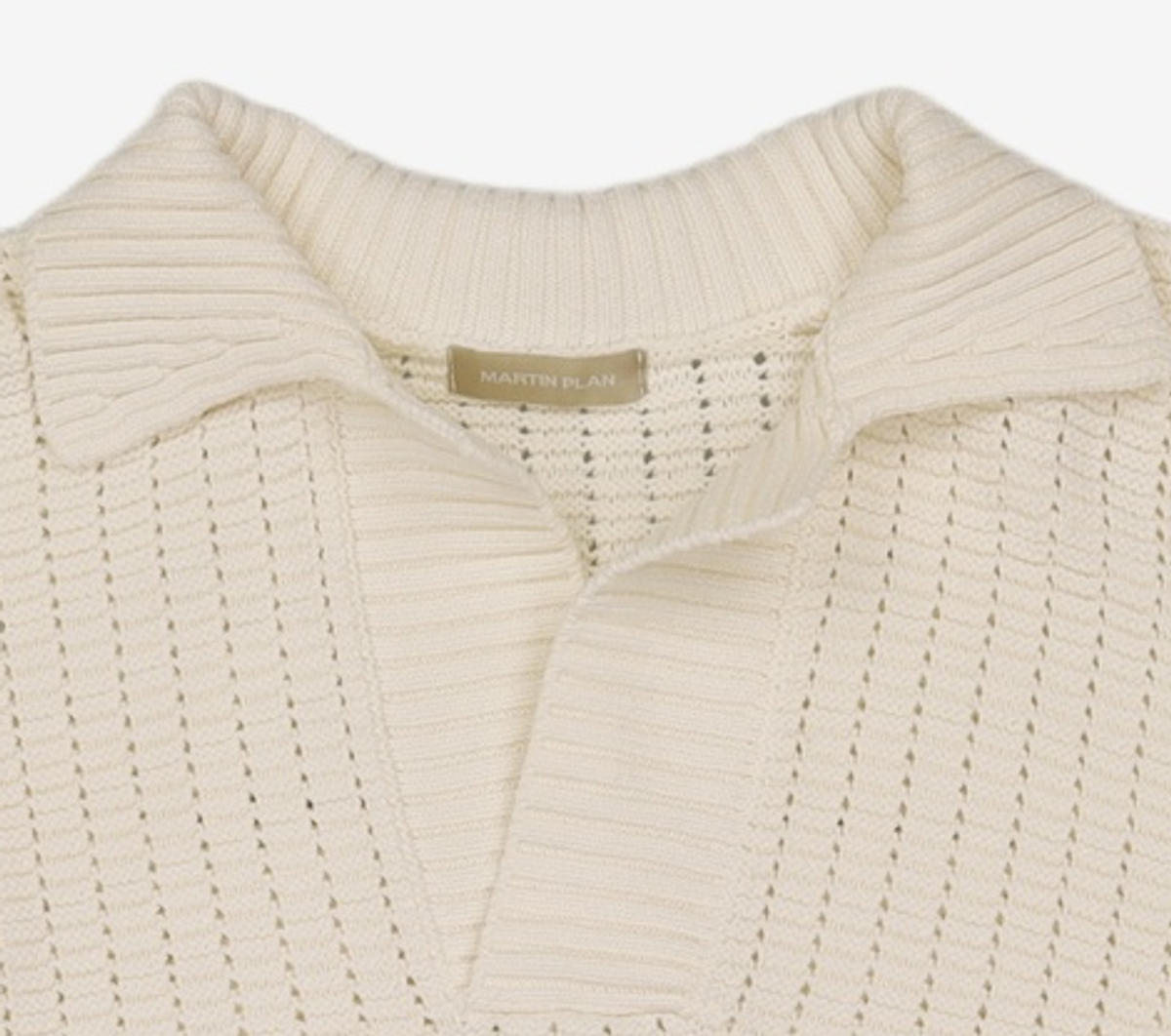 마틴플랜(MARTIN PLAN) Lotus Half Knit Shirts - IVORY 105