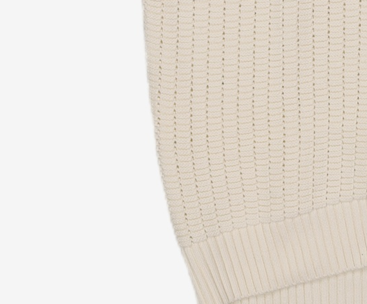 마틴플랜(MARTIN PLAN) Lotus Half Knit Shirts - IVORY 105