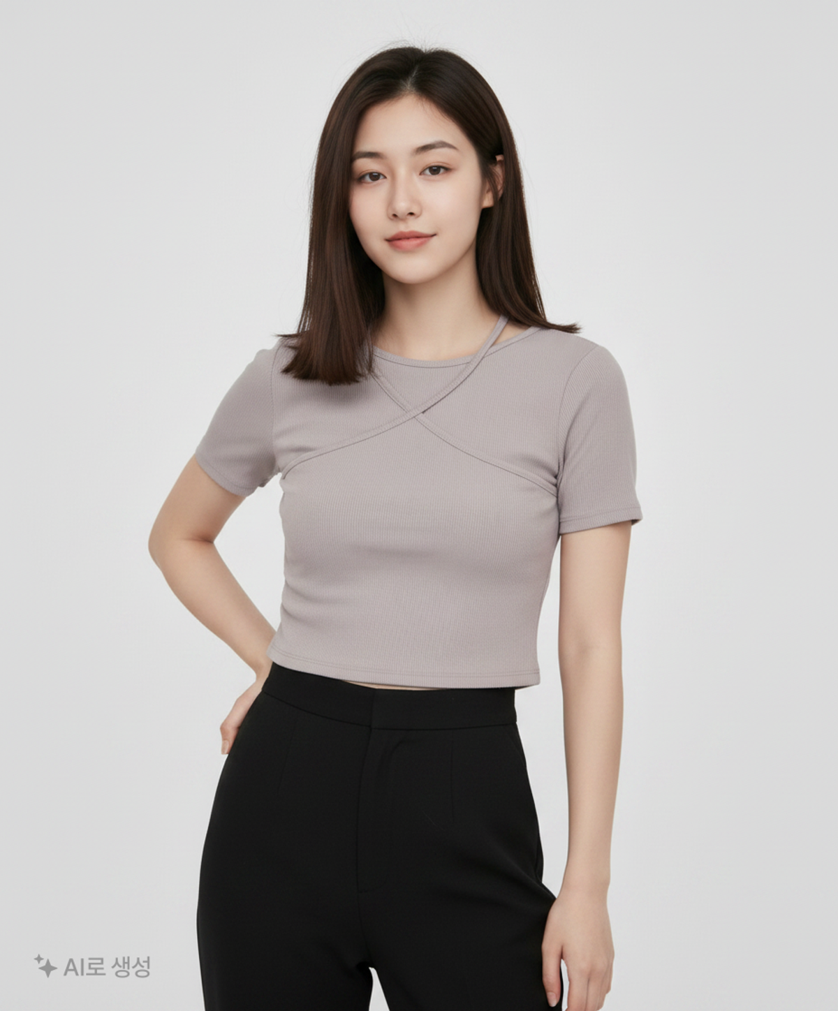 미쏘(MIXXO) 반팔 레이어드 티셔츠_MIWHWE519A L