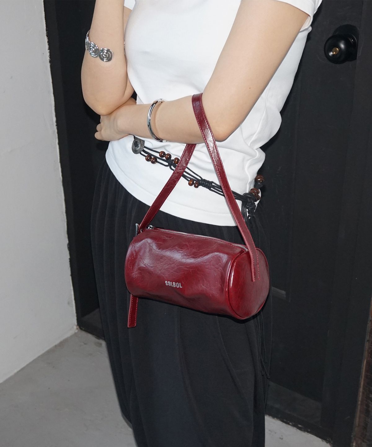 샐볼(SALBOL) PONY BAG (LEATHER BURGUNDY)