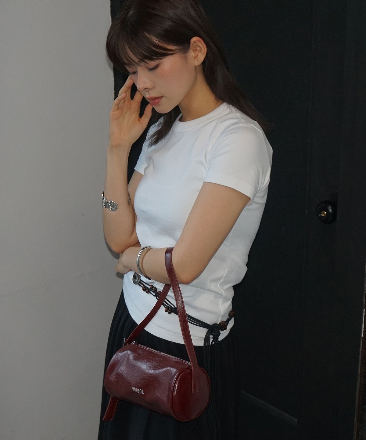 샐볼(SALBOL) PONY BAG (LEATHER BURGUNDY)