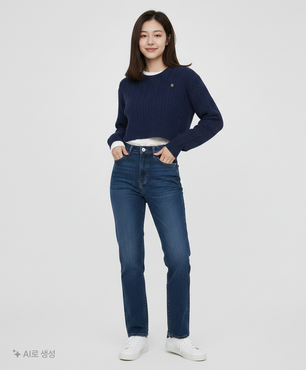 마리떼 프랑소와 저버(MARITHÉ + FRANҪOIS GIRBAUD) W CABLE CROP KNIT navy OS
