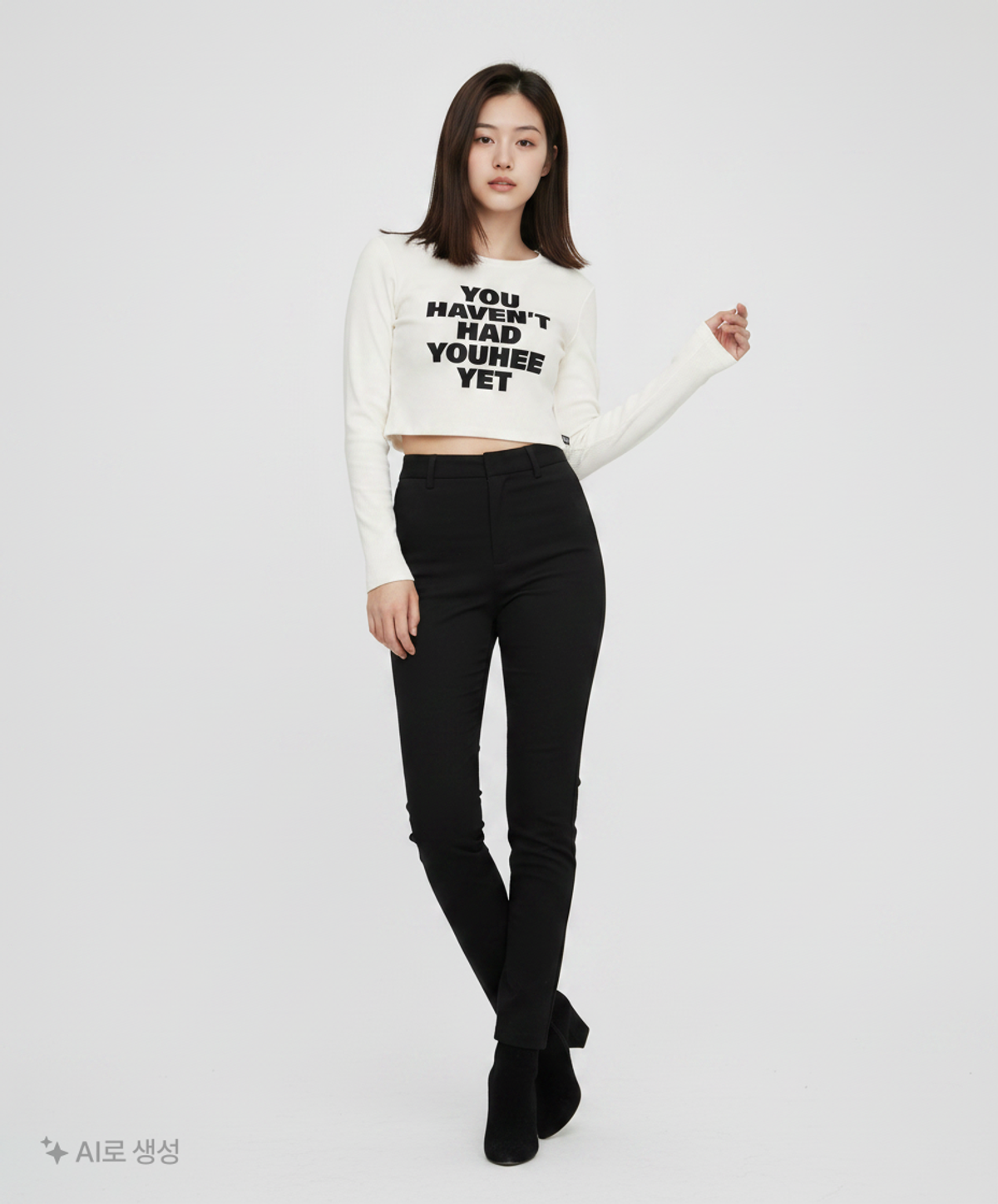 유희(YOUHEE) YOUHEE LETTERING LONG SLEEVE WHITE FREE