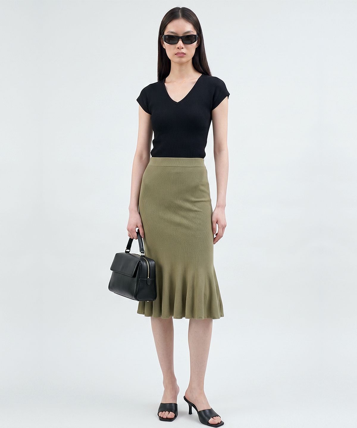 킴도(KIMDOH) Silenzio V-Neck Top Light Gray