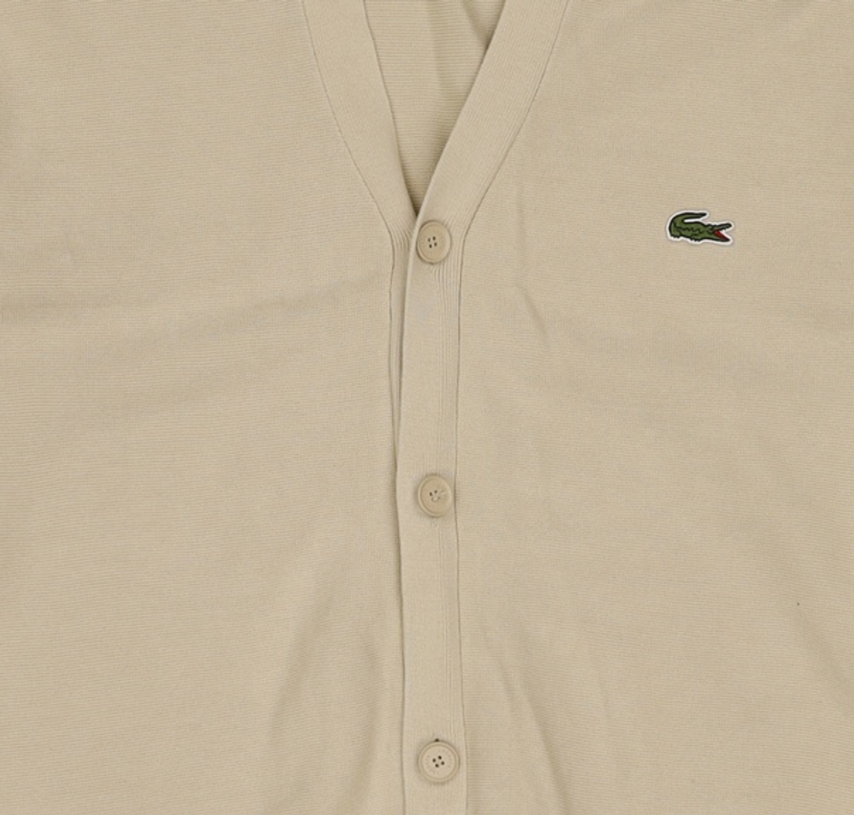 라코스테(LACOSTE) 남성 링스링스 소매팁 가디건 [라이트베이지] 5