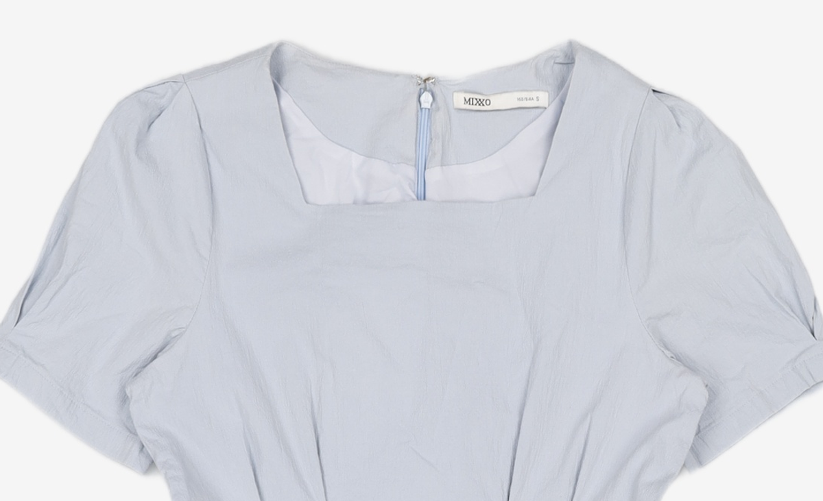 미쏘(MIXXO) 스퀘어넥 턱디테일 미니원피스 MIWOWC501G S