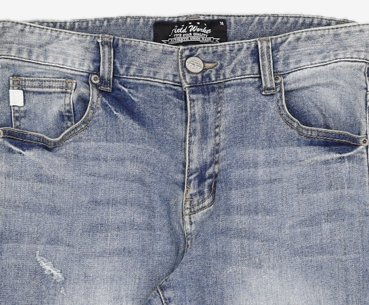 필드워커(FIELDWORKER) 반오픈구제테이퍼데님 DESTROYED TAPERED FIT DENIM PANTS M