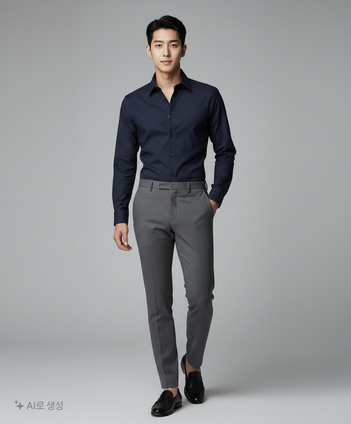 지오지아(ZIOZIA) 솔리드 드레스 셔츠_AED1WD1101 100