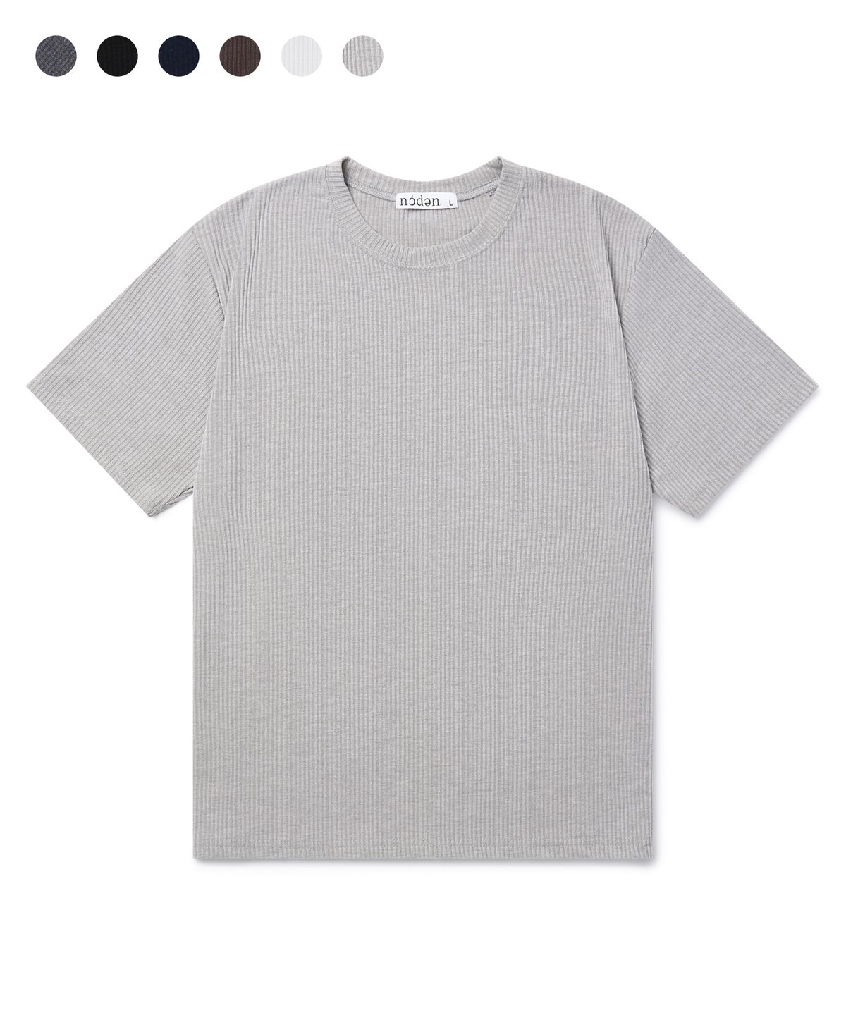 노든(NODEN) 골지 머슬 크롭 반팔 티셔츠 - 6COLOR