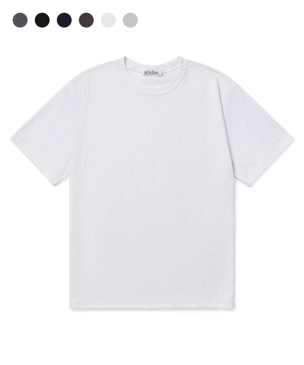 노든(NODEN) 골지 머슬 크롭 반팔 티셔츠 - 6COLOR
